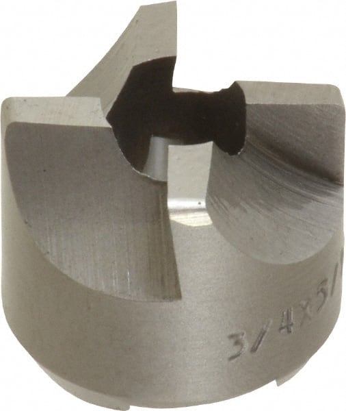 Made in USA - 4 Flutes, 3/4" Diam, 5/16" Pilot Hole Diam, High Speed Steel Reverse Counterbore - Exact Tooling