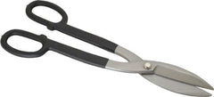 Value Collection - 3-1/2" Length of Cut, Straight Pattern Tinner's Snip - 14" OAL, Cushion Grip Handle, 23 AWG Steel Capacity - Exact Tooling
