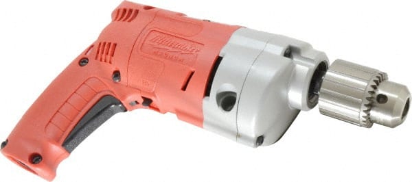 Milwaukee Tool - 1/2" Keyed Chuck, 950 RPM, Pistol Grip Handle Electric Drill - 5.5 Amps, 120 Volts, Reversible, Includes 1/2" Magnum Drill, Chuck Key with Holder, Side Handle - Exact Tooling