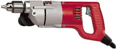 Milwaukee Tool - 1/2" Keyed Chuck, 500 RPM, D-Handle Electric Drill - 7 Amps, 120 Volts, Reversible, Includes Chuck Key with Holder & Side Handle - Exact Tooling