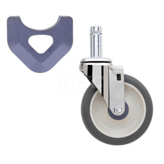 Metro - Cart Accessories; Media Type: Caster ; For Use With: MetroMax Industrial Plastic Shelving Racks ; Color: Silver/Gray ; Width: 2.3750 ; Length (Decimal Inch): 5.0000 ; Height (Decimal Inch): 8.250000 - Exact Tooling
