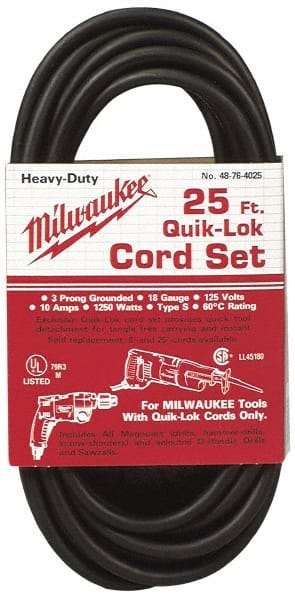 Milwaukee Tool - Power Drill Quik-Lok Cord Set - For All Magnum Drills - Exact Tooling