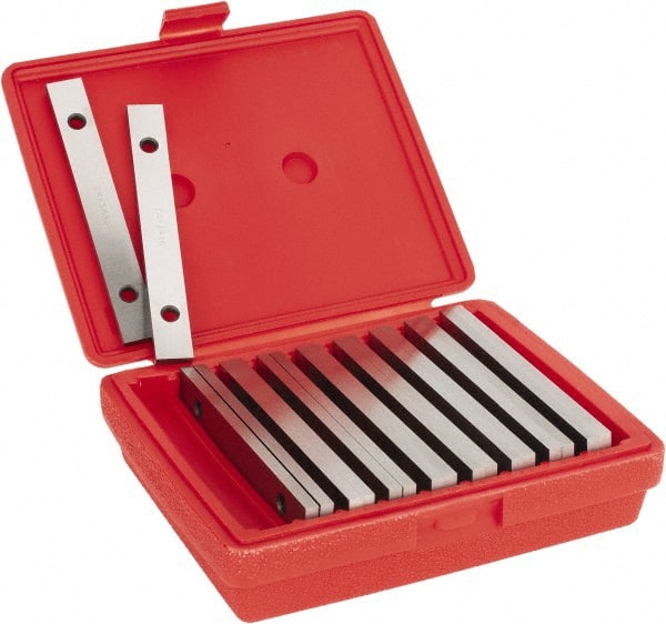 Value Collection - 18 Piece, 6 Inch Long Tool Steel Parallel Set - 3/4 to 1-3/4 Inch High, 1/4 to 1/4 Inch Thick, 52-58 RC Hardness, Sold as 9 Pair - Exact Tooling