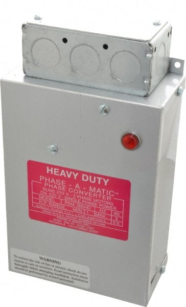 Made in USA - 1 to 3 hp Static Phase Converter - Exact Tooling