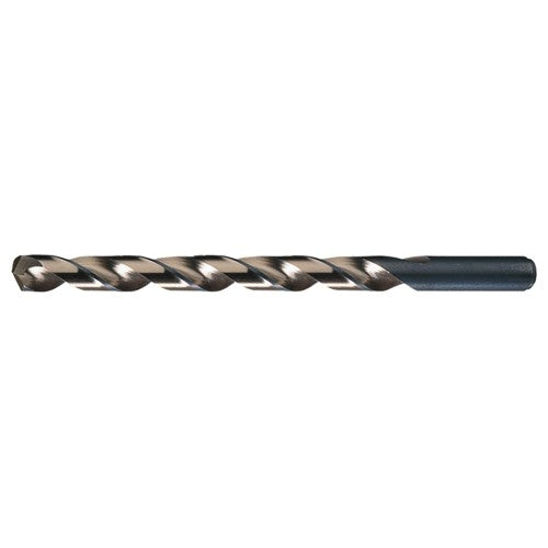 #12 RHS / RHC HSS-CO 8% (M42) 135 Degree Split Point Cobalt Heavy Duty Taper Length Drill - Straw / Gold Oxide - Exact Tooling