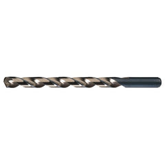 #12 RHS / RHC HSS-CO 8% (M42) 135 Degree Split Point Cobalt Heavy Duty Taper Length Drill - Straw / Gold Oxide - Exact Tooling