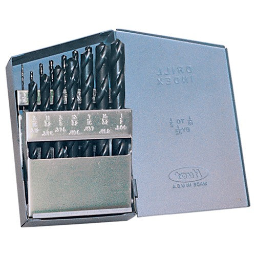 ‎1/16-1/2 RHS / RHC HSS 135 Degree Split Point Heavy Duty Jobber Length Drill Set - Steam Oxide - Exact Tooling