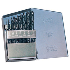 ‎1/16-1/2 RHS / RHC HSS 135 Degree Split Point Heavy Duty Jobber Length Drill Set - Steam Oxide - Exact Tooling