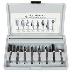 8 Piece Solid Carbide Bur Set - Includes: SA–5, SC–5, SF–5, SG–5, SM–5, SE–5, SL–4, SD–5 - Exact Tooling