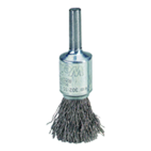 4″ Diameter - Crimped Steel Wire Stem Mounted Brush - Exact Tooling