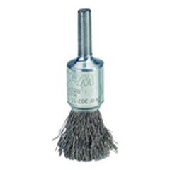 4″ Diameter - Crimped Steel Wire Stem Mounted Brush - Exact Tooling