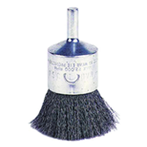 1″ Crimped Wire End Brush, .020″ Steel Fill, Retail Pack - Exact Tooling