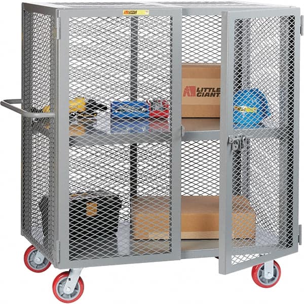 Little Giant - Lockers Type: Heavy Duty Mesh Security Cabinet Number of Tiers: 2 - Exact Tooling