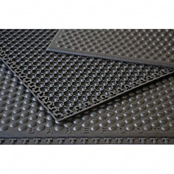 Barefoot - 3' Long x 4' Wide, Dry Environment, Anti-Fatigue Matting - Black, EPDM Rubber with EPDM Rubber Base - Exact Tooling