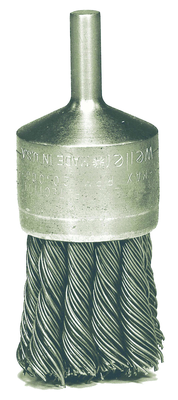 1-1/8'' Diameter - Knot Type Steel Wire End Brush - Exact Tooling