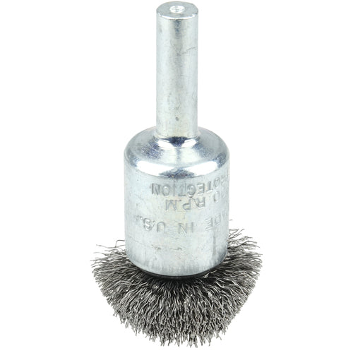 1″ Circular Flared Crimped Wire End Brush, .006″ Steel Fill - Exact Tooling