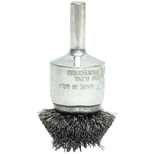 ‎1-1/2″ Circular Flared Crimped Wire End Brush, .008″ Stainless Steel Fill - Exact Tooling