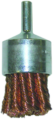 1-1/8" Knot Wire End Brush - .020; Bronze - Non-Sparking Wire Wheel - Exact Tooling