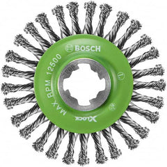 Bosch - 4-1/2" OD, 5/8" Arbor Hole, Knotted Stainless Steel Wheel Brush - Exact Tooling