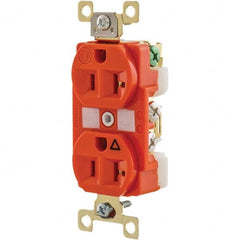 Bryant Electric - Straight Blade Receptacles; Receptacle Type: Duplex Receptacle ; Grade: Industrial ; Color: Orange ; NEMA Configuration: 5-20R ; Amperage: 20 ; Voltage: 125 V - Exact Tooling