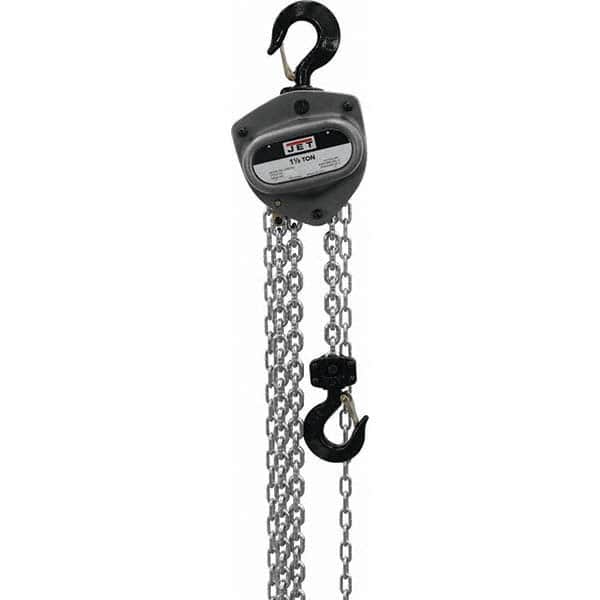 Jet - 3,000 Lb Capacity, 60' Lift Height, Manual Chain Hoist - Exact Tooling