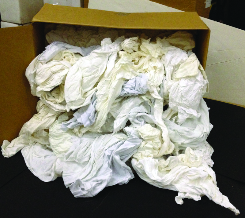 White T-Shirt Wiper - 50 lb Box - Exact Tooling