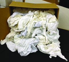 White T-Shirt Wiper - 25 lb Box - Exact Tooling