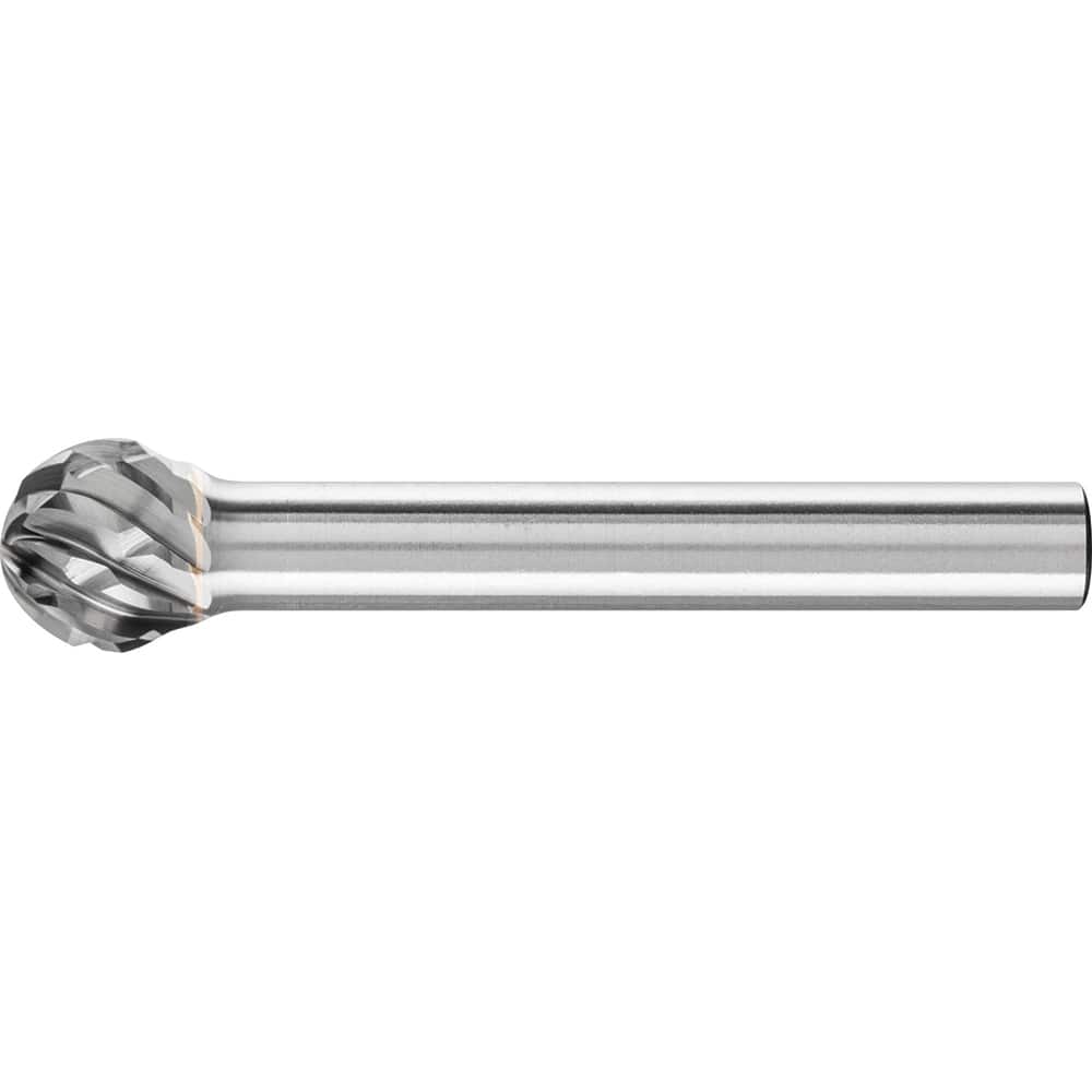 PFERD - SD-3, 3/8" Cut Diam, 1/4" Shank Diam, Carbide No End Cut Ball Burr - Exact Tooling