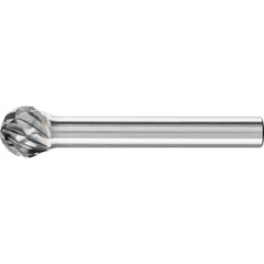 PFERD - SD-3, 3/8" Cut Diam, 1/4" Shank Diam, Carbide No End Cut Ball Burr - Exact Tooling