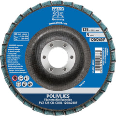 PFERD - Flap Discs; Abrasive Type: Coated & Non-Woven Combo ; Flap Disc Type: Compact ; Disc Diameter (Inch): 5 ; Abrasive Material: Ceramic Oxide ; Grit: 80 ; Attaching System: Arbor - Exact Tooling