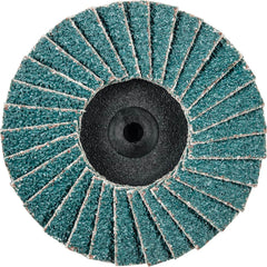 PFERD - Flap Discs; Abrasive Type: Coated ; Flap Disc Type: Type 27 ; Disc Diameter (Inch): 2 ; Abrasive Material: Zirconia Alumina ; Grit: 40 ; Attaching System: Quick Change Type CDR - Exact Tooling
