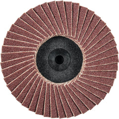 PFERD - Flap Discs; Abrasive Type: Coated ; Flap Disc Type: Type 27 ; Disc Diameter (Inch): 2 ; Abrasive Material: Aluminum Oxide ; Grit: 120 ; Attaching System: Quick Change Type CDR - Exact Tooling