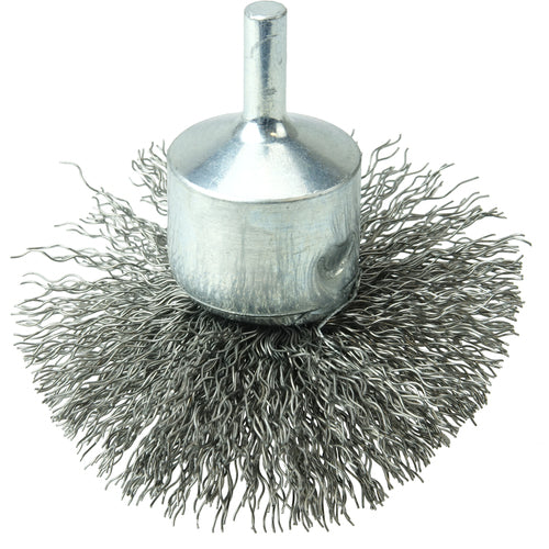 3″ Circular Flared Crimped Wire End Brush, .014″ Steel Fill - Exact Tooling