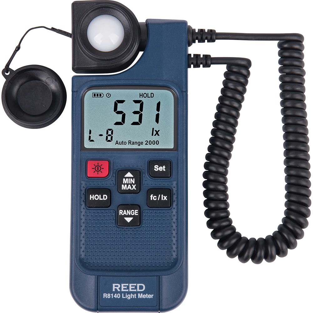 REED Instruments - Light Meters; Compatible Lighting: All Visible Light; LED ; Maximum Measurement (Lux): 199900 ; Maximum Measurement (FC): 19990 ; Minimum Measurement (Lux): 0 ; Minimum Measurement (FC): 0 ; Accuracy ? (%): 3 - Exact Tooling