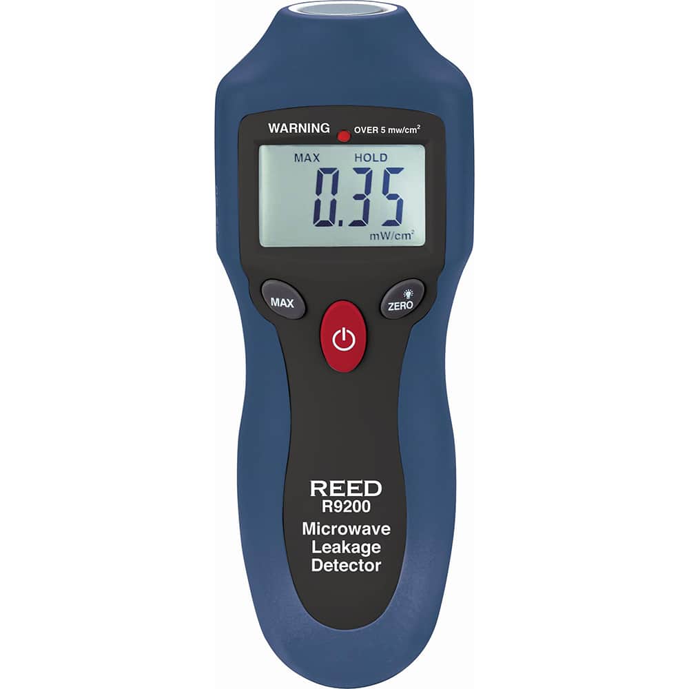 REED Instruments - Gas Detectors & Kits; Type: Portable microwave Leak Detector ; Gas Monitored: Microwaves ; Measuring Range: 0 to 9.99 mW/cm2 ; Alarm Level: 5 mW/cm2 ; Alarm Type: Audible; Visual ; Display Type: 4-Digit LCD - Exact Tooling