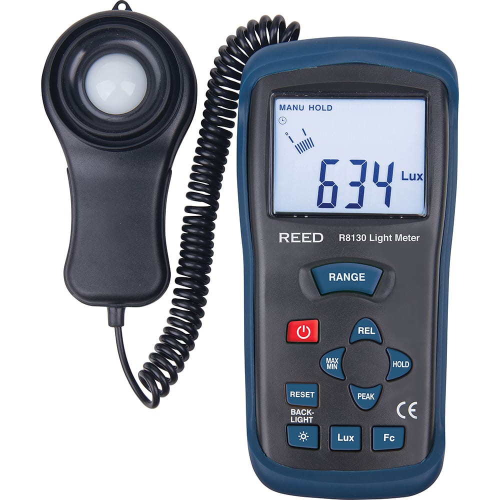 REED Instruments - Light Meters; Compatible Lighting: All Visible Light ; Maximum Measurement (Lux): 400000 ; Maximum Measurement (FC): 40000 ; Minimum Measurement (Lux): 0 ; Minimum Measurement (FC): 0 ; Accuracy ? (%): 5 - Exact Tooling