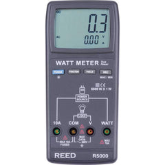 REED Instruments - Power Meters; Number of Phases: 1 ; Maximum Current Capability (A): 10 ; Minimum Current Capability (A): 0 ; Current Accuracy ? (%): ?0.3% + 0.03A ; Current Channels: 1 ; Maximum Voltage: 600 V - Exact Tooling