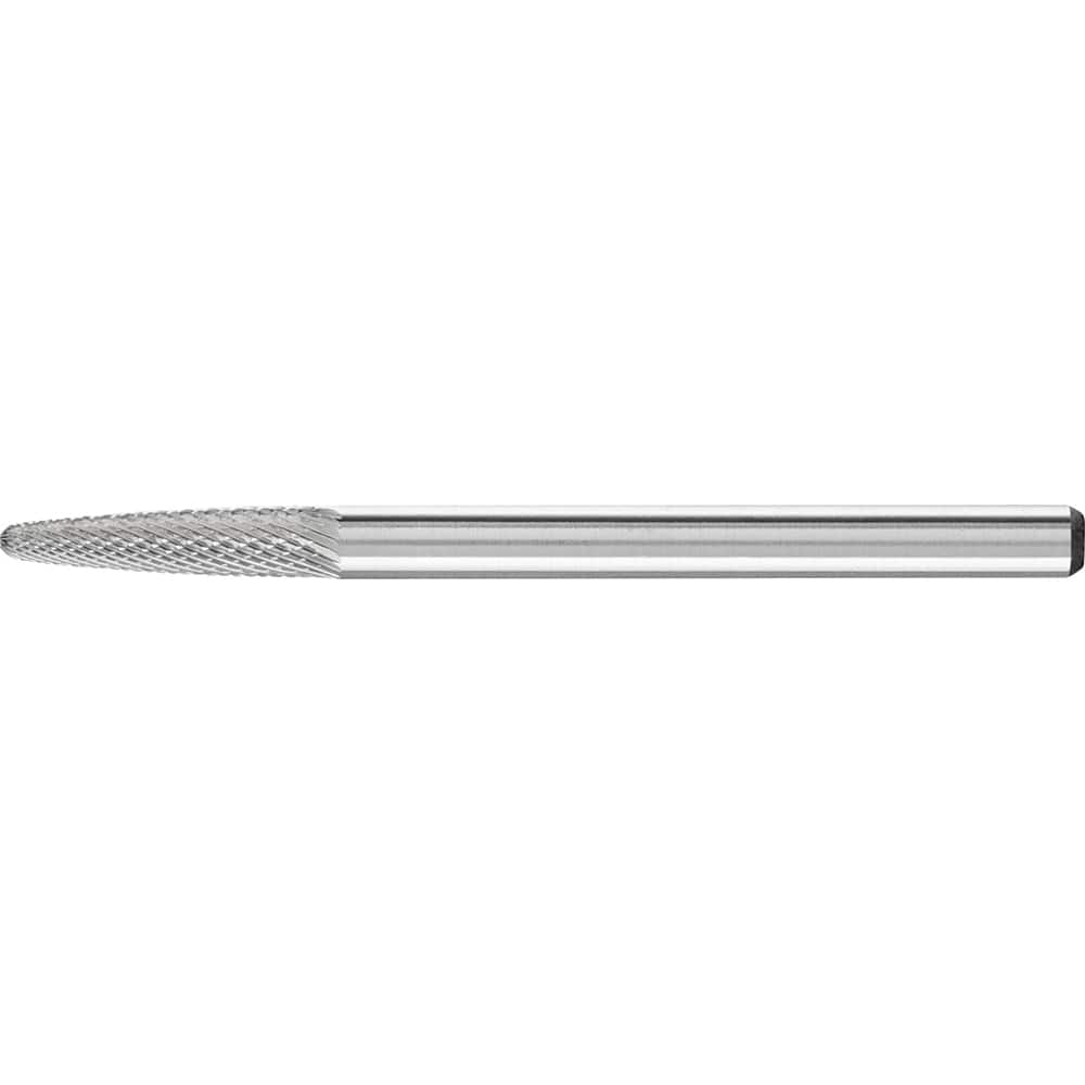 PFERD - SF-42, 1/8" Cut Diam, 1/8" Shank Diam, Carbide Diamond Pattern Tree with Radius End Burr - Exact Tooling
