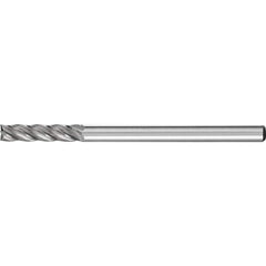 PFERD - SB-43, 1/8" Cut Diam, 1/8" Shank Diam, Carbide End Cut Aluma Cut Cylinder with End Cut Burr - Exact Tooling