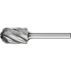 PFERD - SC-6, 5/8" Cut Diam, 1/4" Shank Diam, Carbide End Cut Aluma Cut Cylinder with Radius End Burr - Exact Tooling