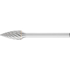 PFERD - SG-51, 1/4" Cut Diam, 1/8" Shank Diam, Carbide Inox Cut Tree with Pointed End Burr - Exact Tooling
