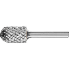 PFERD - SC-6, 5/8" Cut Diam, 1/4" Shank Diam, Carbide End Cut Cylinder with Radius End Burr - Exact Tooling