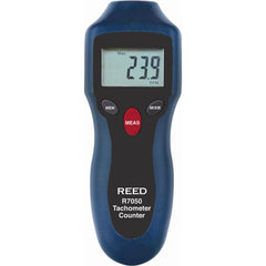 REED Instruments - Tachometers; Type: Non-Contact ; Minimum Measurement (RPM): 2.00 ; Maximum Measurement (RPM): 99999.00 ; Meter Length (mm): 160.00 ; Meter Length (Inch): 6.3000 ; Meter Length (Decimal Inch): 6.3000 - Exact Tooling