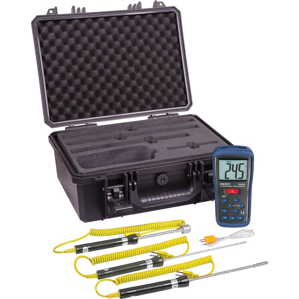REED Instruments - Digital Thermometers & Probes; Type: Digital Thermometer ; Maximum Temperature (C): 1300.00 ; Maximum Temperature (F): 2000.000 ; Minimum Temperature (C): -50.00 ; Minimum Temperature (F): -58.000 ; Display Type: Digital LCD - Exact Tooling