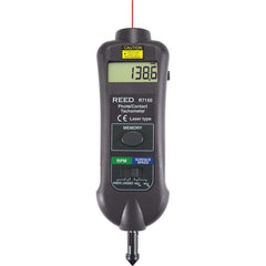 REED Instruments - Tachometers; Type: Contact/Non-Contact ; Minimum Measurement (RPM): 10.00 ; Maximum Measurement (RPM): 99999.00 ; Meter Length (mm): 215.00 ; Meter Length (Inch): 8.5000 ; Meter Length (Decimal Inch): 8.5000 - Exact Tooling