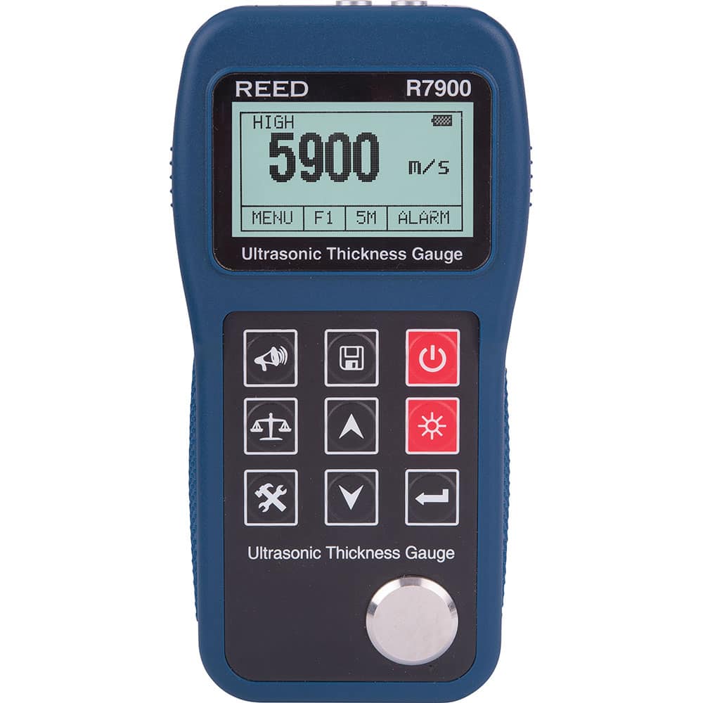 REED Instruments - Electronic Thickness Gages; Minimum Measurement (mm): 0.65 ; Minimum Measurement (Decimal Inch): 0.0300 ; Maximum Measurement (Inch): 15.7 ; Maximum Measurement (Decimal Inch): 15.7 ; Maximum Measurement (mm): 400.00 ; Resolution (mm): - Exact Tooling