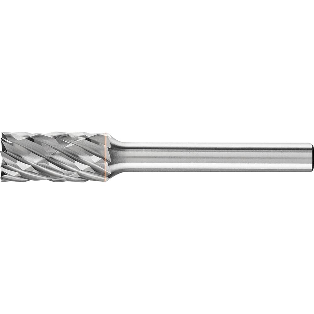 PFERD - SA-3, 3/8" Cut Diam, 1/4" Shank Diam, Carbide End Cut Diamond Cut Cylinder Burr - Exact Tooling