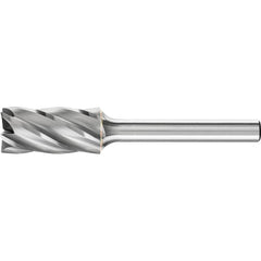 PFERD - SB-5, 1/2" Cut Diam, 1/4" Shank Diam, Carbide End Cut Aluma Cut Cylinder with End Cut Burr - Exact Tooling