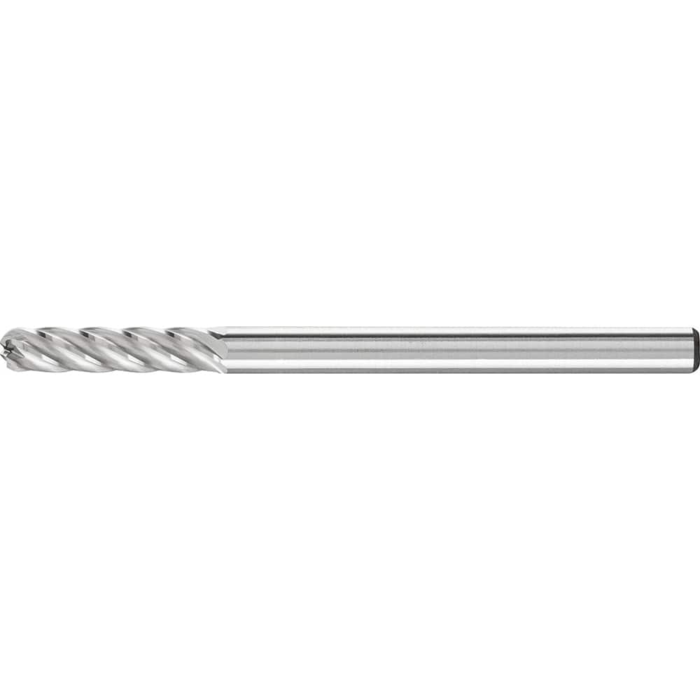 PFERD - SC-42, 1/8" Cut Diam, 1/8" Shank Diam, Carbide Inox Cut End Cut Cylinder with Radius End Burr - Exact Tooling