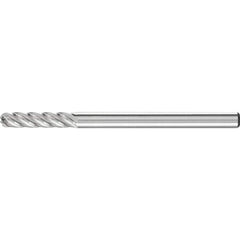 PFERD - SC-42, 1/8" Cut Diam, 1/8" Shank Diam, Carbide Inox Cut End Cut Cylinder with Radius End Burr - Exact Tooling